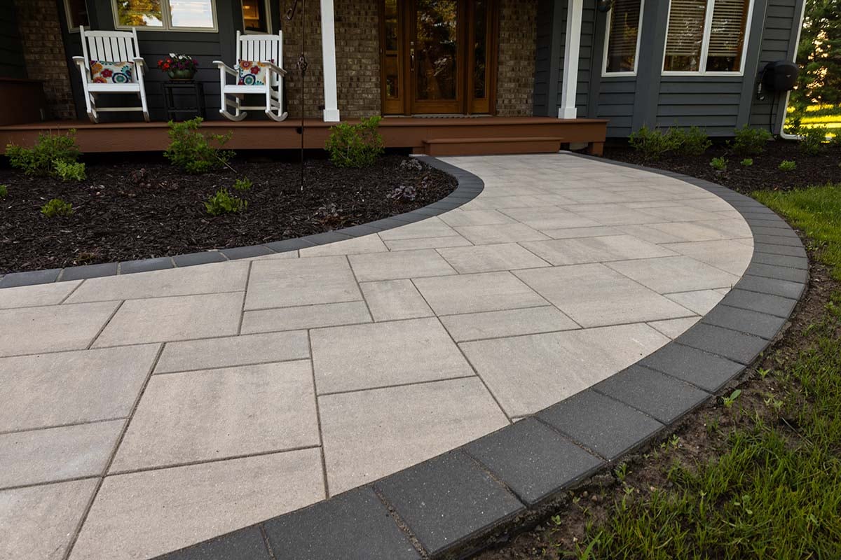 a stone paver walkway