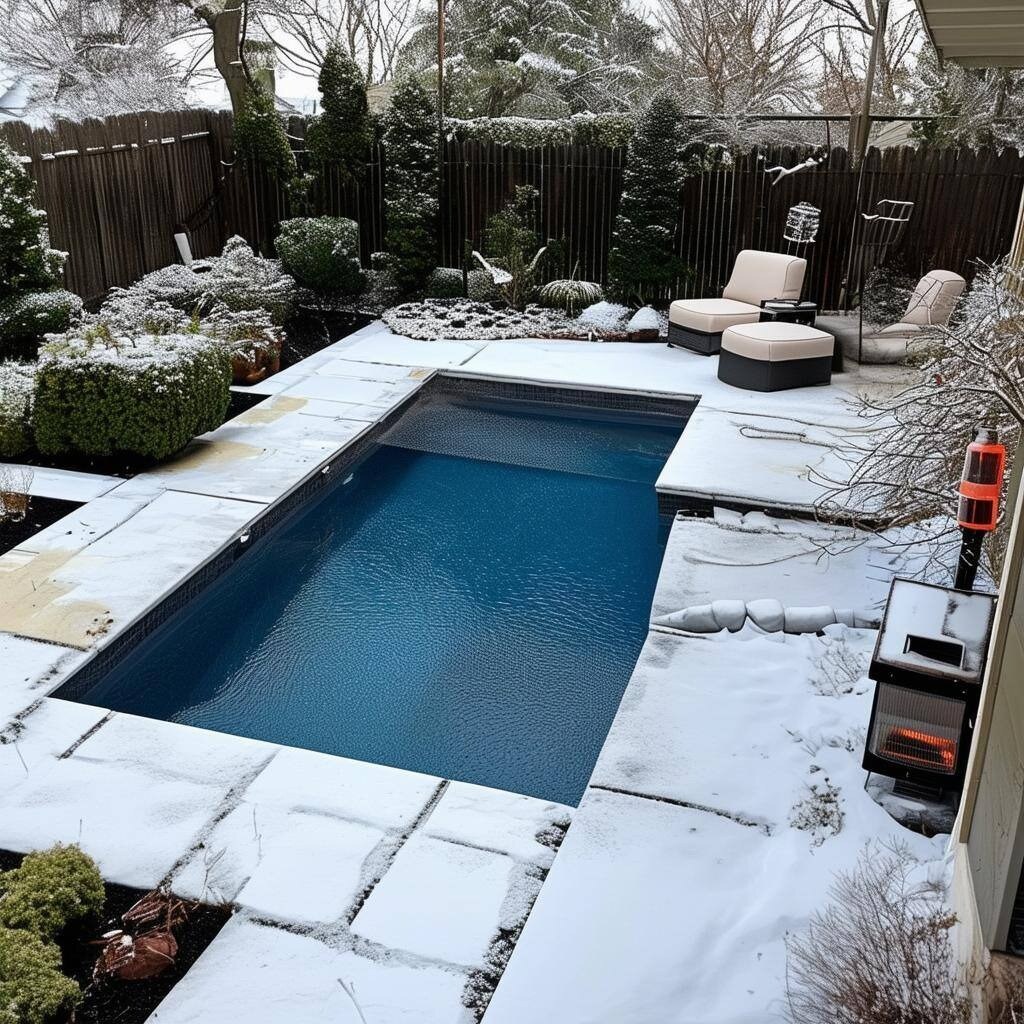 Outdoor Pool In The Winter Time