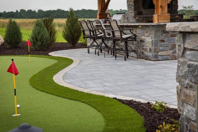 putting green in backyard