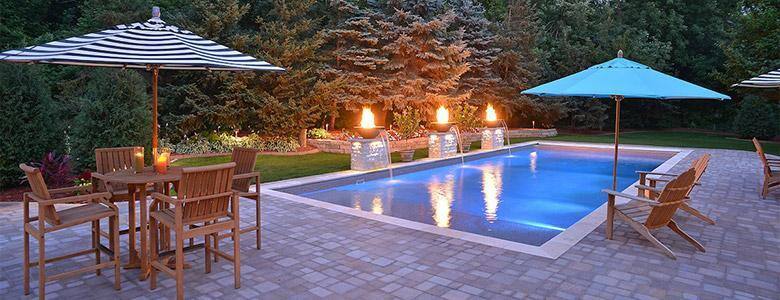 landscaped pool area