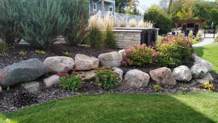 large rock retaining wall