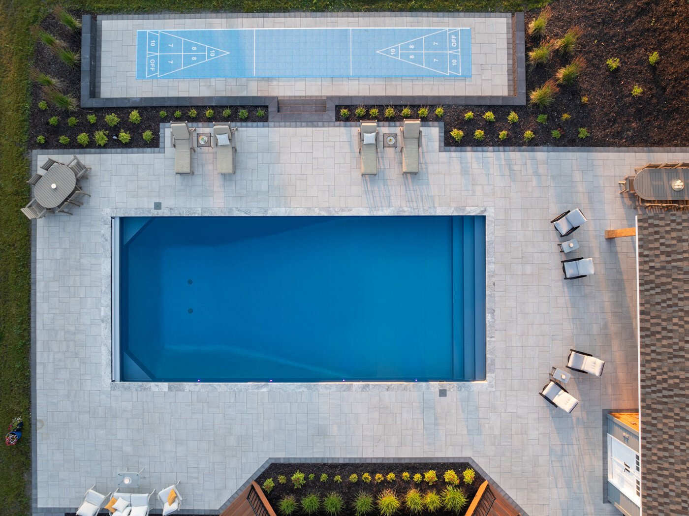 Pool overhead with shuffleboard